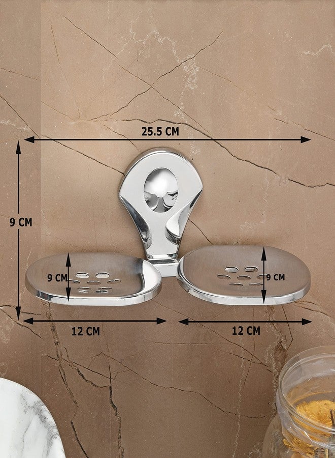 فورتون حامل صابون مزدوج من الفولاذ المقاوم للصدأ من FORTUNE، مناسب لغرف النوم والمنازل والمطابخ وأحواض الغسيل والحمامات (طلاء كروم). - Image 5